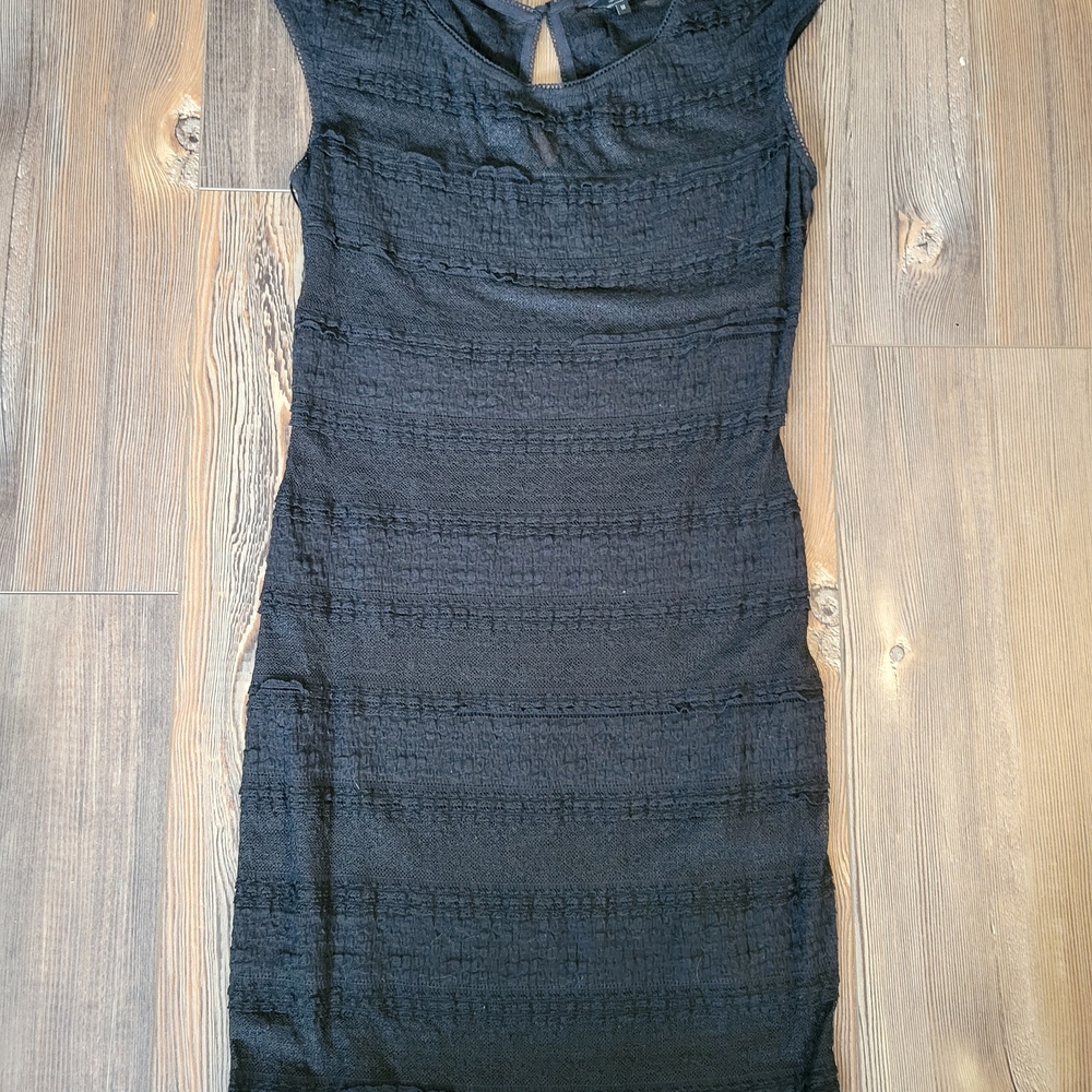 Guess Black Textured Mini Dress